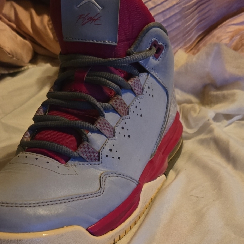 Jordan Women's Sneakers - Light Blue and Burgundy